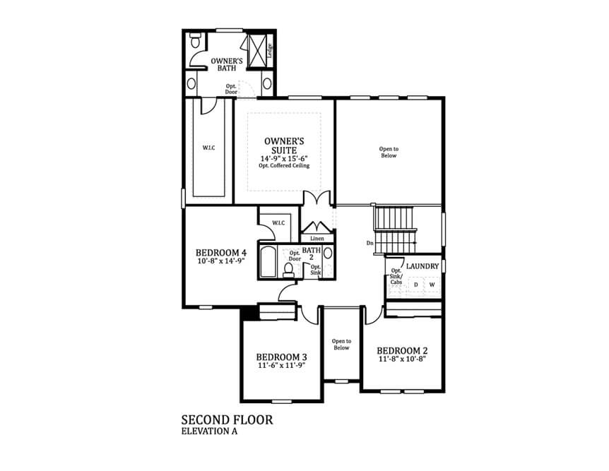 2nd Floor of the Silverthorne Floor Plan | Part of the Timberline City Collection