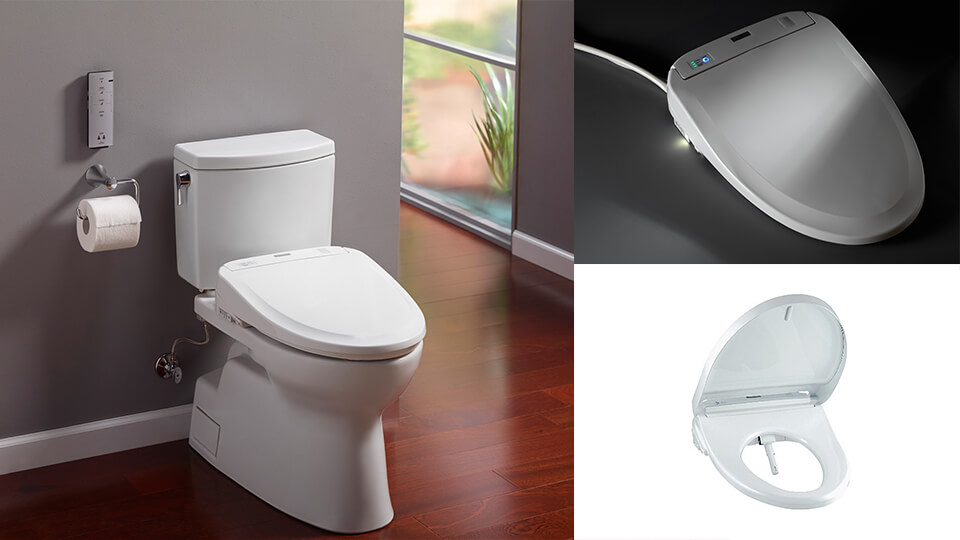 Go with a techy toilet – Think outside the typical American loo. Discover the magic of a toilet with bells and whistles, like the Toto Washlet. You get a heated seat, an oscillating sprayer that cleans you up with warm water, warm-air handless drying, and even a self-cleaning function. 