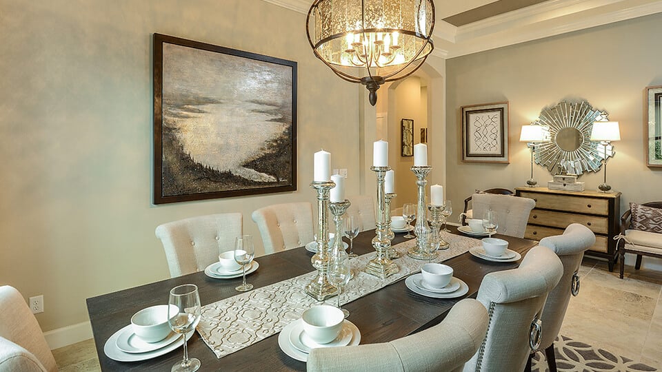 Entertain a dining room re-do – If your home features a formal dining room revitalize it for enhanced dinner parties. Design ideas include graphic wallpaper, patterned floors, interesting colors and features, and more.  