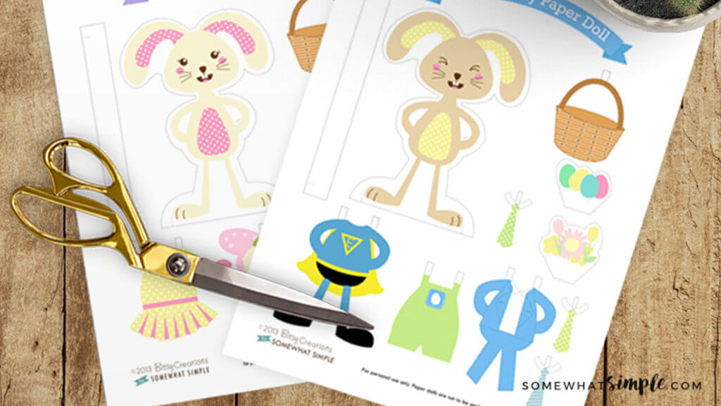 Discover these Easter projects. Easter Bunny Paper Dolls project is pictured here.