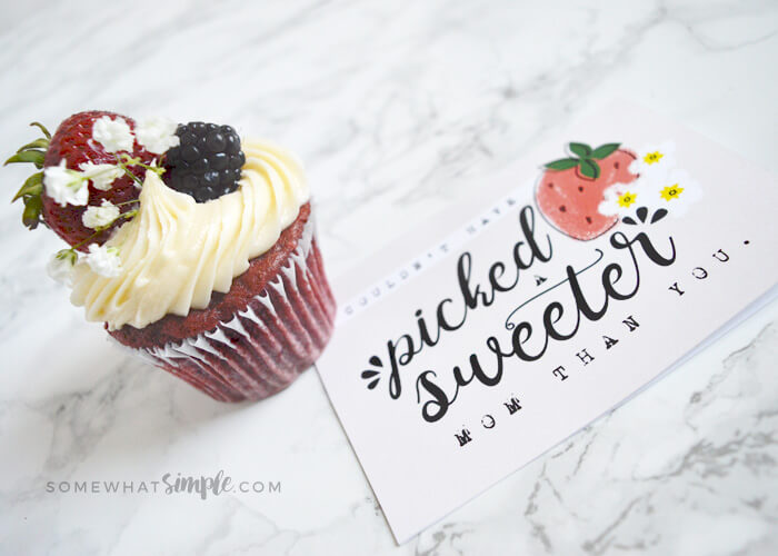 Cupcakes & Berries Plus Gift Card Printables by SomewhatSimple | Mothers Day Things to Do and Gifts
