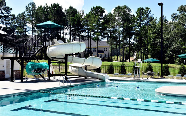 Slide into the Pool at Townes at Woodcreek in Raleigh, NC
