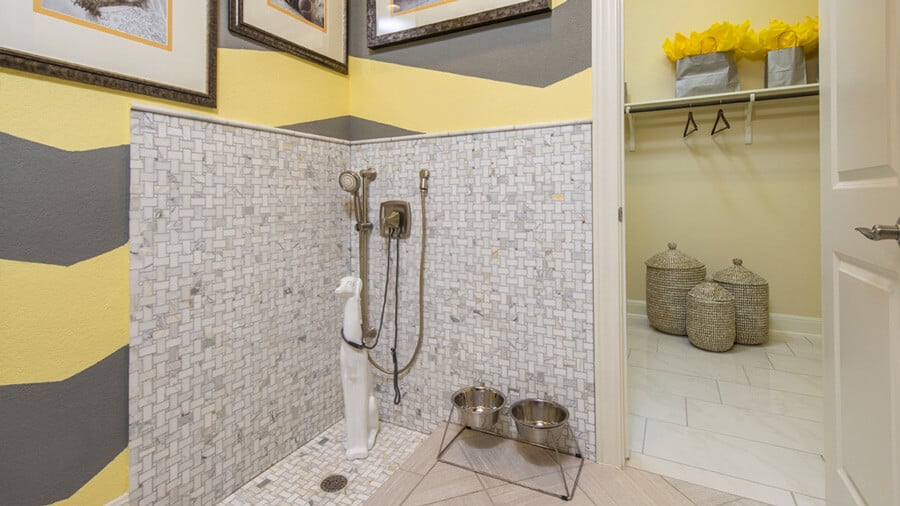 Pet Friendly Interior Design | Pet washing station option available in the Fowler Floor Plan | 