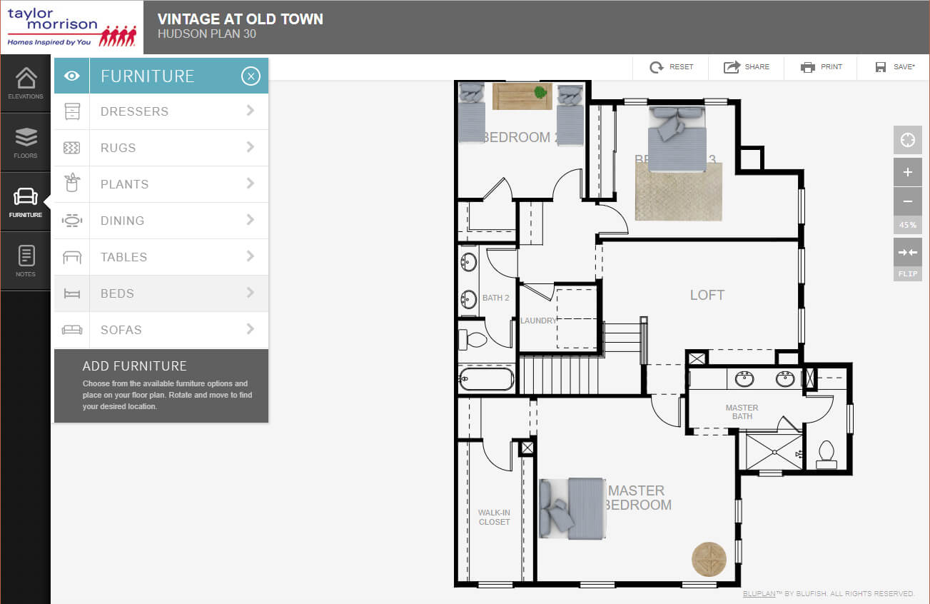 Floor Plans under 2,000 Square Feet - Hudson Plan 3 – Vintage at Old Town Tustin in Southern California