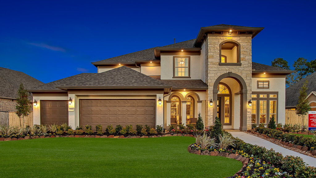 Exterior - Bevington Model Home| 3,981 SQ FT | 4 Bedrooms | 4.5 Bathrooms | 3 Car Garage | 2 Stories | Available at Alden Woods in Cypress, Texas