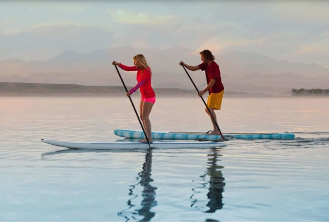 Start your mornings Stand Up Paddleboarding on Lake Las Vegas. Come tour The Peaks and Largo Vista today.